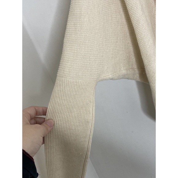 Kerisma Women’s Cropped Ivory Ribbed V Neck Dolman Cardigan Size S/M - Picture 5 of 7